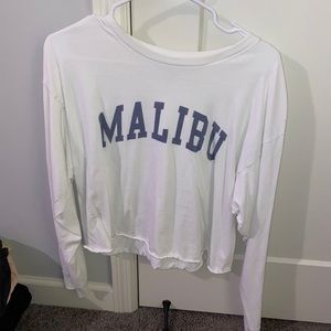 white “malibu” brandy melville long sleeve